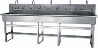 SANI-LAV Wash Station: 45 in Overall Ht, 97 in Bowl Lg, 8 in Bowl Dp, 2 gpm Flow Rate, 16 ga (MPN 510FF). Key specifications — Includes Side Splash: Side Splash Not Included; Brand: SANI-LAV.