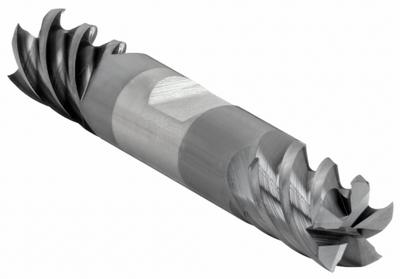 CLEVELAND Square End Mill: Carbide, TiAlN Coated, Double End, 5 Flute, 1/2" Mill Dia - Double-End Carbide Square End Mills