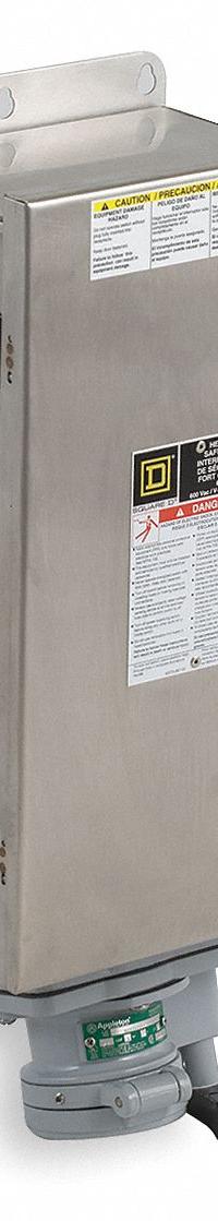 SQUARE D Safety Switch: Non-Fusible, 30 A, Three Phase, 600V AC, 304 Stainless Steel, Indoor/Outdoor (MPN HU361DSWA). Key specifications — attr867074: SQUARE D; attr925469: Appleton Powertite.
