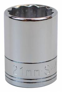 SK PROFESSIONAL TOOLS Socket: Metric, 1/2 in Drive Size, 21 mm Socket Size, 12-Point, Std, Chrome (MPN 40321). Key specifications — attr1204417: SK PROFESSIONAL TOOLS; attr1204392: Chrome.