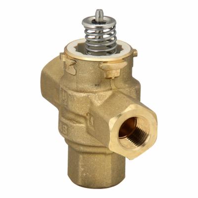 Honeywell Hydronic Globe Valve: 3-Way, 3.7 CV Flow, 1/2 in Female NPT, Bronze Body - 3-Way NPT Connection Globe Valves