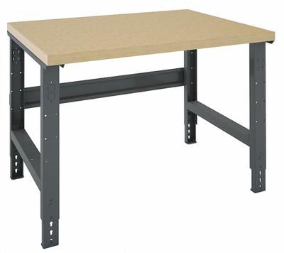 TENNSCO Workbench: Adj Ht, Butcher Block, 48 in x 36 in, 4,000 lb Overall Load Capacity - Open-Base Workstations