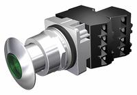SIEMENS Mushroom Head Push Button: Illuminated, Mushroom Head Profile, Metallic, 30 mm, 2NC (MPN 52PP2E3G). Key specifications — Brand: SIEMENS; Action: Maintained; Series: Class 52; Terminal Connection: Pressure Plate; Push Button Material Type: Metallic.