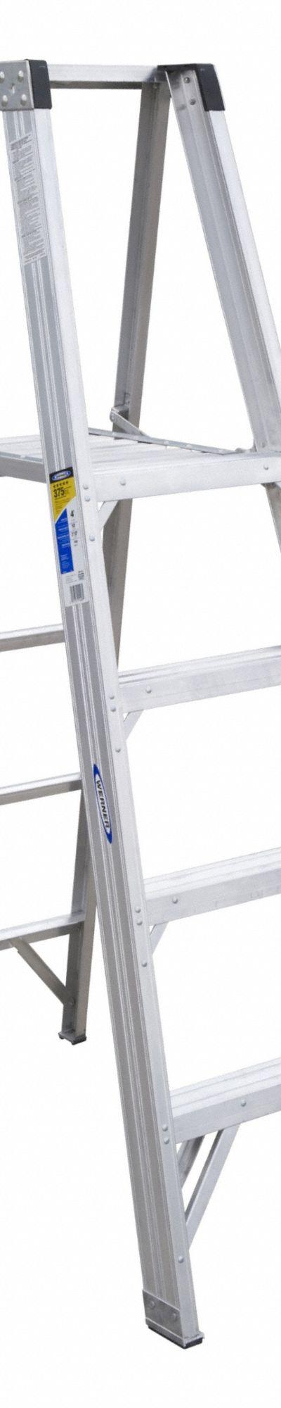 WERNER Platform Stepladder: 4 ft Ladder Size - Lightweight Aluminum Platform Stepladders