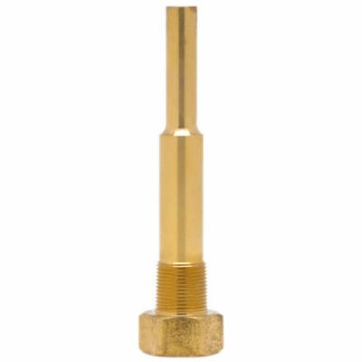 WGTC Threaded Thermowell: Brass, For 1/4 in Stem Lg, 1 1/2 in Insertion Lg - Stepped-Shank Threaded Thermowells