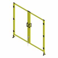 T-Slot Framing System Door: Stand-Alone, Yellow, Double Swing, 84 in H x 75 in W x 5 1/2 in D, Solid (MPN 48355). Key specifications — Finish: Powder-Coated; Brand: FAZTEK; Panel Color: Clear; Panel Type: Solid; Color: Yellow; Material: Polycarbonate; Assembly: Assembled; Manufacturer Part Number: 48355.