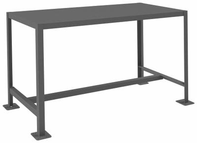 DURHAM MFG Work Table: Fixed Ht, Steel, 48 in x 24 in, 2,000 lb Overall Load Capacity - Steel-Top Worktables