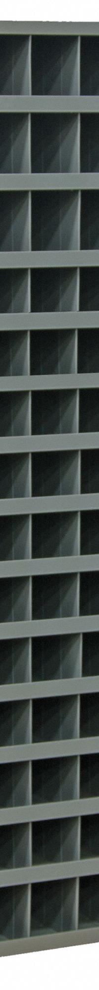 DURHAM MFG Pigeonhole Bin Unit: 34 in x 12 in x 66 in, 112 Compartments, Gray, Steel, Powder Coated (MPN 745-95). Key specifications — attr7229: Steel; attr38869: DURHAM MFG; attr38873: Gray.