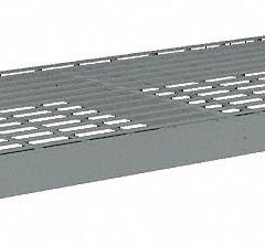 TENNSCO Shelf: 60 in x 18 in, 2,000 lb Load Capacity, Steel, 5 ga Decking, Gray, Shelf (MPN ZLES-6018W). Key specifications — Decking Material: Steel; Includes: (4) Beams; Decking Finish: Zinc Plated; Shelf Configuration: Single Straight; Color: Gray; Frame Material: Steel; Brand: TENNSCO; Frame Finish: Zinc Plated.