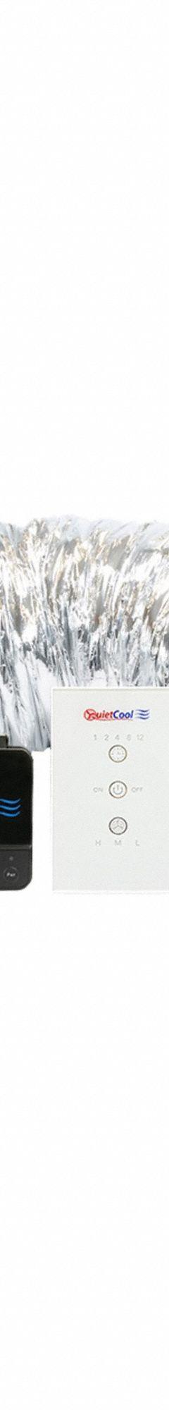 Whole House Fan: Ceiling Mount, 18 in Blade, 4,195 cfm Max., 2,098 sq ft Coverage, Low Noise (MPN QC ES-4700 RF). Key specifications — Mounting Location: Ceiling; Quiet Design: Yes; Speed Controllable: Yes; Duct Shape: Round; Rough Opening Type: Rectangular; Brand: QUIETCOOL; Fan Style: Whole-House; For High-Static Pressure Applications: Yes.