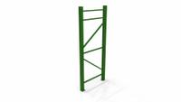 HUSKY RACK & WIRE Upright Frame: Teardrop, 12 ft Overall Ht, 42 in, Green, Steel (MPN IU24420144). Key specifications — Color: Green; Includes: 3 in x 3 in Post; Brand: HUSKY RACK & WIRE.