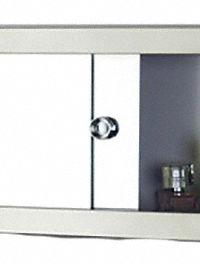 KETCHAM Cosmetic Box: Rectangular, Glass, 8 3/4 in Overall Ht, 30 in Overall Wd, 4 1/4 in Overall Dp (MPN 3008M). Key specifications — Brand: KETCHAM; Frame Material: Stainless Steel; Frame Finish: Bright Annealed; Frame Color: Silver.