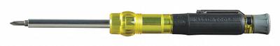 KLEIN TOOLS Multi-Bit Screwdriver: Phillips/Slotted Tip, #0/1/8 in Tip Size, 2 Tips - HVAC Multi-Bit Screwdrivers
