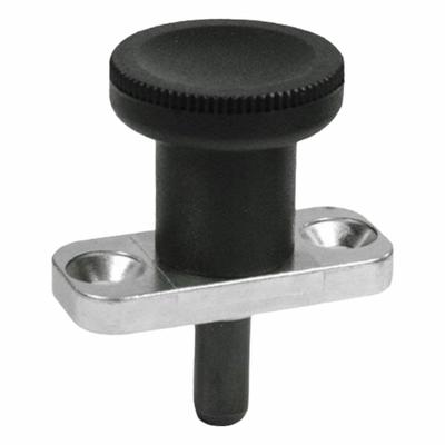 JW WINCO Indexing Plungers - Plate Mount: 6 mm Plunger Wd - Nonlocking Vertical-Mount Pull-Knob Indexing Plungers
