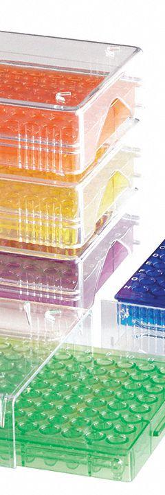 Tube Rack: Polycarbonate (Lid), Multicolor, (96) Wells, 96 Compartments, Benchtop (MPN 120538). Key specifications — Material: Polycarbonate (Lid); Mounting Location: Benchtop; Color: Multicolor; Product Type: Test Tube Rack; Total Holding Capacity: (96) Wells; Brand: HEATHROW SCIENTIFIC.