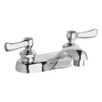 CHICAGO FAUCETS Low Arc Bathroom Faucet: 802, Cast Brass, Polished Chrome Finish, 1 gpm Flow Rate (MPN 802-VE64ABCP). Key specifications — Includes: Mounting Hardware; Brand: CHICAGO FAUCETS; Series: 802.