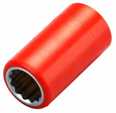 ITL Insulated Socket: 1/2 in Drive Size, 5/8 in Socket Size, 2 in Overall Lg - 1/2" Drive SAE Insulated Hand Sockets