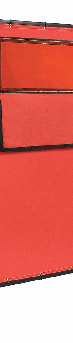 STEINER Welding Screen with Window: Acrylic-Coated Fiberglass, 6 ft Ht, 8 ft Wd, Red, 1 in Frame (MPN 584HD-338F-6X8). Key specifications — Brand: STEINER; Screen Material Type: Acrylic-Coated Fiberglass.