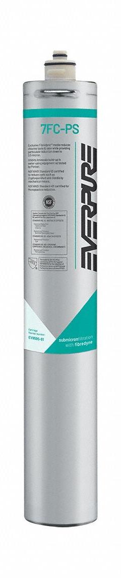 EVERPURE Water Filter Cartridge: 0.5 micron, 1.67 gpm, 20 11/16 in Overall Ht, 10,000 gal (MPN EV959561). Key specifications — Brand: EVERPURE; Reduces: Lead; Filter Media: Phosphate.