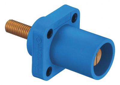 HUBBELL Single Pole Receptacle: Blue, Straight Taper Nose Mating, Threaded Stud Termination - Receptacles with Threaded Stud Terminations