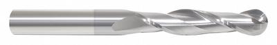 APPROVED VENDOR Ball End Mill: Carbide, TiCN Coated, 2 Flute, 3/4" Mill Dia, 2-1/4" LOC - General Purpose Carbide Ball End Mills