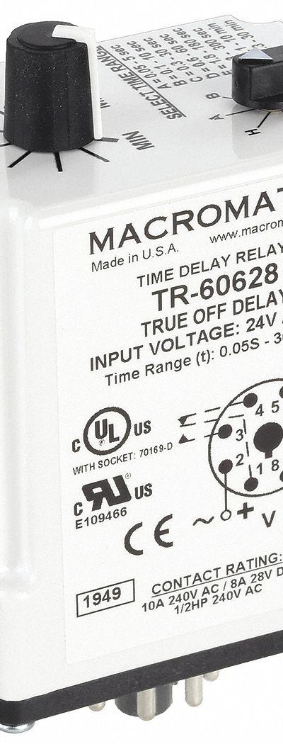 MACROMATIC Single Function Time Delay Relay: Socket Mounted - Socket-Mounted Relays