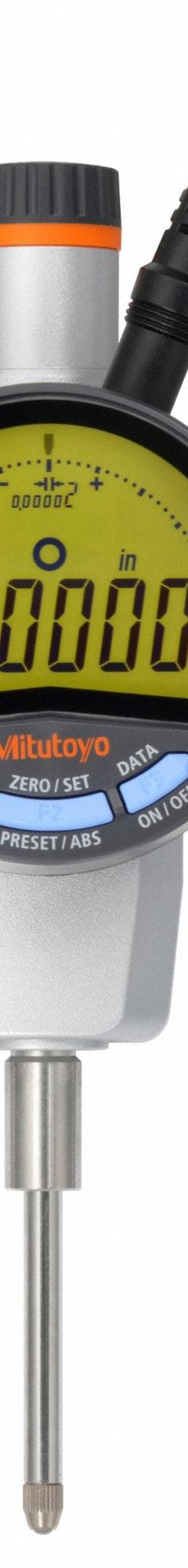MITUTOYO Digital Indicator: 0 in to 2 in /0 mm to 50.8 mm, Inch/Metric, ±0.00016 in Accuracy, IP40 (MPN 543-854A). Key specifications — attr1184065: MITUTOYO; attr1184072: ±0.00016 in; attr1184077: Wireless with Transmitter; attr1184084: 2.32 in.
