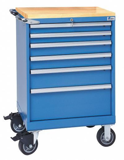 LISTA Modular Drawer Cabinet: 28 1/4 in x 22 1/2 in x 43 1/4 in, 6 Drawers, Tubular - Lista Mobile Modular Drawer Cabinets