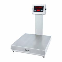 DORAN Industrial Bench Scale: 24 in x 18 in, IP69K, Column-Mounted, 500 lb Wt Capacity - Imperial (MPN 7500XL/1824-C20). Key specifications — Connection Ports: RS-232; Readability: 50 g/0.1 b/2 oz; Brand: DORAN; Weighing Surface Material: 304 Stainless Steel.