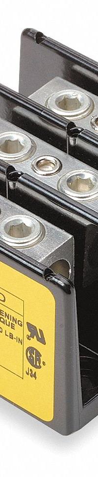 BUSSMANN Power Distribution Block: Open, Lug, Lug, 14 AWG – 2/0 AWG For Line Side Wire Sizes (MPN 16204-3). Key specifications — attr1361688: Surface; attr1308686: BUSSMANN; attr1361672: Aluminum.