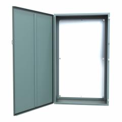 HAMMOND Electrical Enclosure: Steel, 60 in x 36 in x 16 in, NEMA 12/13, w/Panel, Solid Cover, Hinged (MPN 1418T16). Key specifications — Brand: HAMMOND; Closure Method: Clamps; Knockouts: Not Included.