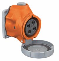 HUBBELL Pin and Sleeve Receptacle: Orange, 125/250V AC, Single Phase, 60 A, 3 Pole, 4 Wire (MPN HBLS460R12W). Key specifications — Brand: HUBBELL.