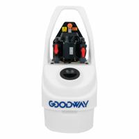 GOODWAY Descaling System: 15 gal, 21 gpm Max, 3/4 hp, 230V AC, 3/4 in Male GHT, 10 ft Hose (MPN GDS-C92A-FWF). Key specifications — Voltage: 230V AC; Brand: GOODWAY; Flow Reversing: Instant Flow Reversal.