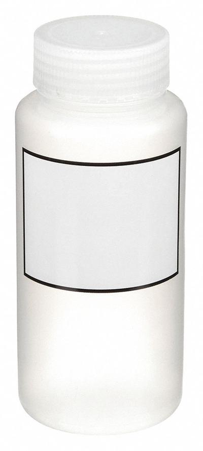 DYNALON Storage Bottle: Polypropylene, 1 L, 33.81 fl oz, Closure Included, Colorless - Polypropylene Wide Mouth Round Lab Bottles