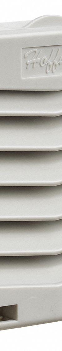 HOFFMAN Exhaust Grill and Filter: For Easy Filter Repl, Plastic, 4.42 in x 4.44 in (MPN HG0400404). Key specifications — Finish: Matte; Brand: HOFFMAN; Accessory Type: Exhaust Grill and Filter; Application: For Easy Filter Replacement; Features: Grilles Open With the Flick of a Finger and Remain Attached After Opening for Easy Access to the Filter; Material: Plastic.