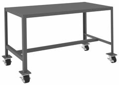 DURHAM MFG Work Table: Fixed Ht, Steel, 48 in x 24 in, 2,000 lb Overall Load Capacity (MPN MTM244830-2K195). Key specifications — Unit Type: Not Expandable or Modular; Assembly: Fully Assembled; Wheel Material: Phenolic; Frame Material Finish: Powder Coated; Mobility: Casters; Height Adjustability: Fixed Height; Caster Type: (4) Swivel Locking; Frame Construction: Welded Only.