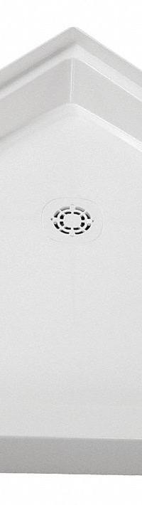 FIAT PRODUCTS Shower Base: Neo-Angle, Single Threshold, Molded Stone, 36 in Overall Lg (MPN 36WLC100). Key specifications — Material: Molded Stone; Drain Location: Corner; Features: Integral Drain; Brand: FIAT PRODUCTS.