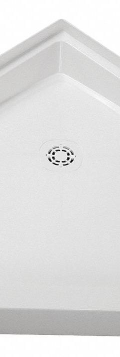 FIAT PRODUCTS Shower Base: Neo-Angle, Single Threshold, Molded Stone, 36 in Overall Lg (MPN 36WLC100). Key specifications — Material: Molded Stone; Drain Location: Corner; Features: Integral Drain; Brand: FIAT PRODUCTS.