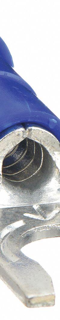 3M Fork Terminals: Blue, Vinyl, #6 Stud Size, 16 AWG – 14 AWG Wire Range, Locking Fork, 1,000 V (MPN MV14-6FLX). Key specifications — Barrel Style: Funnel Entry; Manufacturer Part Number: MV14-6FLX; Brand: 3M.