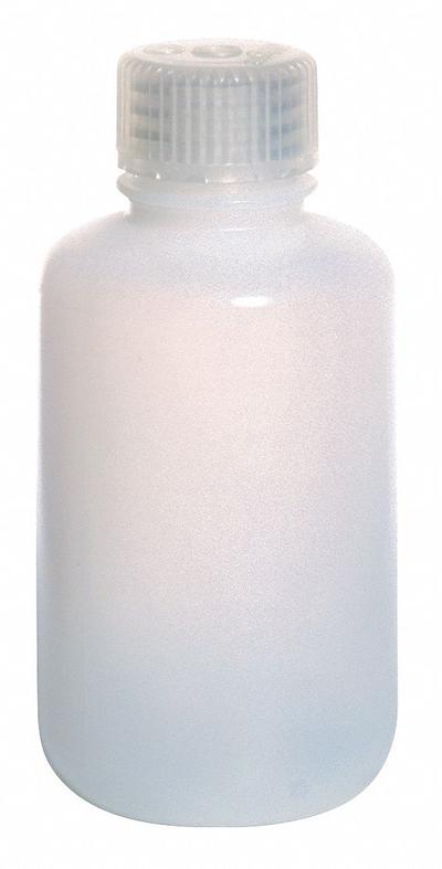 NALGENE Sampling Bottle: HDPE, 4 fl oz, 120 mL, Natural, 24-415 Screw Closure Size - HDPE Narrow Mouth Round Lab Bottles