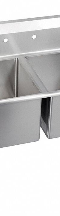 ELKAY Kitchen Sink: 2 Bowls, 43 3/4 in Overall Ht, 70 in Overall Lg, 25 3/4 in Overall Wd (MPN E2C16X20-2-18X). Key specifications — Brand: ELKAY.