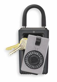 KIDDE Lock Box: Mechanical Combo Lock, 3 Key Capacity, 5 3/4 in Outside Ht, 4 1/2 in Outside Wd (MPN 1012). Key specifications — Finish: Powder Coated; Brand: KIDDE; Color: Titanium; Material: Metal; Lock Style: Mechanical Combination.