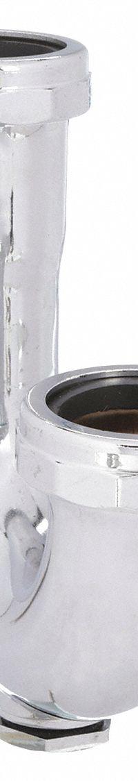 APPROVED VENDOR Bend: Brass, Chrome-Plated, Silver, 1 1/2 in Nominal Pipe Size, 5 3/4 in Overall Lg (MPN 1PNK7). Key specifications — Finish: Chrome-Plated; Includes: Slip Nut and Washer; Includes Cleanout: Yes; Brand: APPROVED VENDOR.