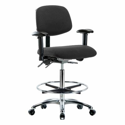 APPROVED VENDOR Task Chair: Fabric, Arms Included, Ht Range 26 1/4 in to 36 in, 18 1/2 in Seat Wd - Fabric ESD Chairs