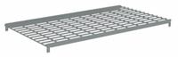 TENNSCO Shelf: 48 in x 24 in, 500 lb Load Capacity, Steel, 5 ga Decking, Gray, Shelf (MPN ZAESH-4824W). Key specifications — Decking Material: Steel; Includes: (2) Beams; Decking Finish: Zinc Plated; Shelf Configuration: Single Straight; Color: Gray; Frame Material: Steel; Brand: TENNSCO; Frame Finish: Zinc Plated.