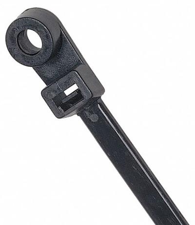 GRAINGER Cable Tie: 15 in Nominal Lg, 4 in Nominal Max. Bundle Dia., 0.3 in Wd, Black - Screw Mount Cable Ties