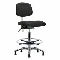Cleanroom Task Chair: Vinyl, Armless, Ht Range 26 1/4 in to 36 in, 18 1/2 in Seat Wd, 17 in Seat Dp (MPN BR-NCR-VHBCH-CR-T1-A0-CF-RG-8540). Key specifications — Foot Support: Yes; Back Tilt Backward: 13.5°; Back Tilt Forward: 10.5°; Base Material: Aluminum; Brand: APPROVED VENDOR; Product Type: Cleanroom Task Chair; Cleanroom Class: ISO 5; ESD-Safe: Not ESD Safe.
