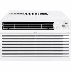 LG Window Air Conditioner: 450 sq ft – 550 sq ft, 12,000 BtuH, 115V AC, 5-15P, Cooling Only, Fixed (MPN LW1217ERSM1). Key specifications — Brand: LG; Combined Energy Efficiency Ratio (CEER) Rating: 11.4; Voltage: 115V AC; NEMA Plug Configuration: 5-15P; Special Features_Broad: Wi-Fi.