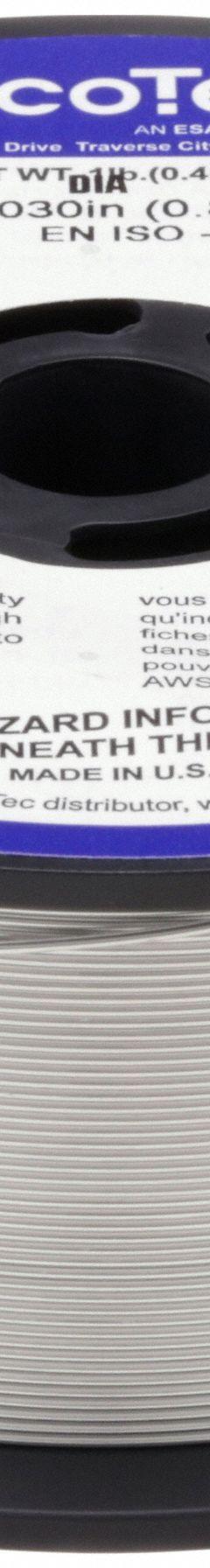 ALCOTEC MIG Welding Wire: Aluminum, ER4043, 0.03 in, 1 lb (MPN 404301030). Key specifications — Brand: ALCOTEC; Tensile Strength (As Welded): 34 ksi; Yield Strength (As Welded) (Merch): 28 ksi.