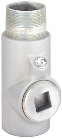 Sealing Fitting - Vertical and Horizontal: Iron, 3 1/2 in Trade Size, Male, 9 3/16 in Overall Lg (MPN EYS-96). Key specifications — Brand: APPLETON ELECTRIC; Connection Type: Threaded; Thread Gender: Male; Ends - Hazardous Fittings: 3-1/2 in FNPT x 3-1/2 in MNPT; Material: Iron; Hazardous Location Rating: Class I, Division 1 and 2, Groups B, C, D; Thread Type: NPT; Standards: CSA C22.2 No 30.